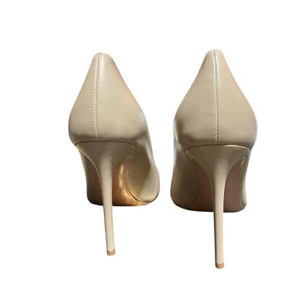 Lita Nude Pointed Toe Stiletto Italian Leather Pumps - Picture 6 of 13